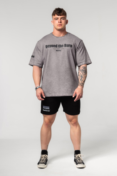 NEBBIA • NEBBIA Umývané bavlnené heavyweight tričko GRIND šedé • Nebshop.sk 2