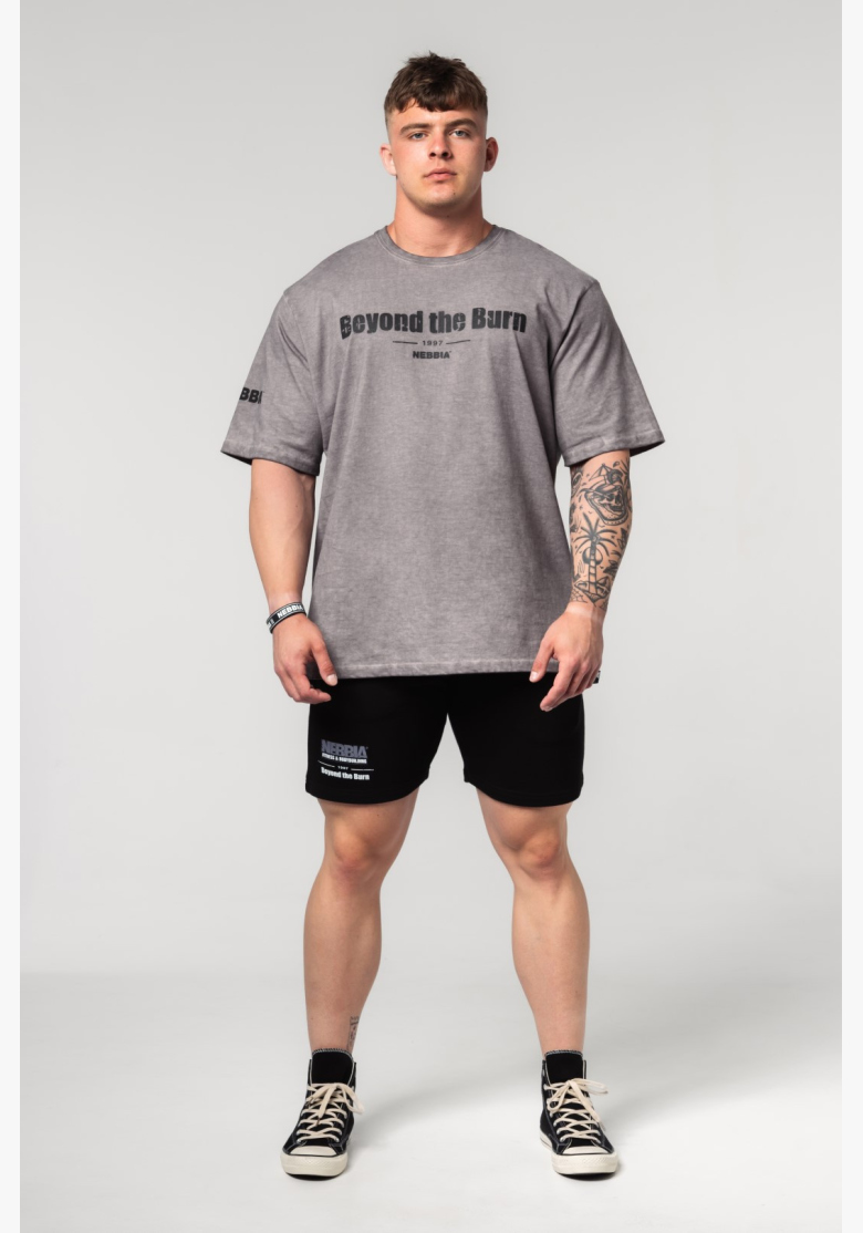 NEBBIA • NEBBIA Washed-off cotton heavyweight t-shirt GRIND gray • Nebshop.cz NEBBIA • NEBBIA Washed-off cotton heavyweight t-shirt GRIND gray • Nebshop.cz