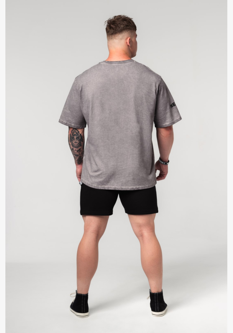 NEBBIA • NEBBIA Washed-off cotton heavyweight t-shirt GRIND gray • Nebshop.cz NEBBIA • NEBBIA Washed-off cotton heavyweight t-shirt GRIND gray • Nebshop.cz