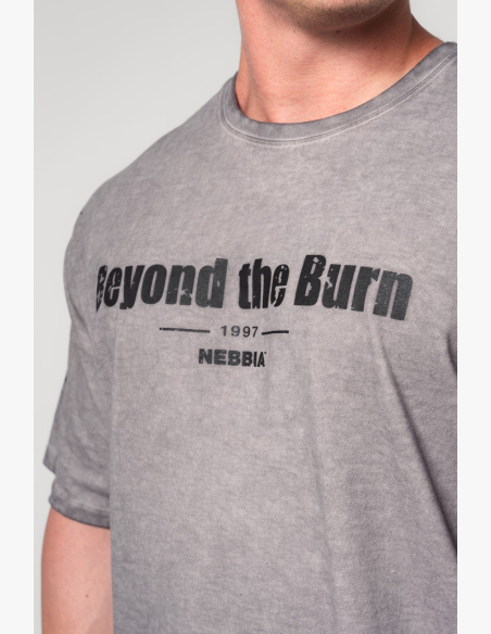 NEBBIA • NEBBIA Umývané bavlnené heavyweight tričko GRIND šedé • Nebshop.sk