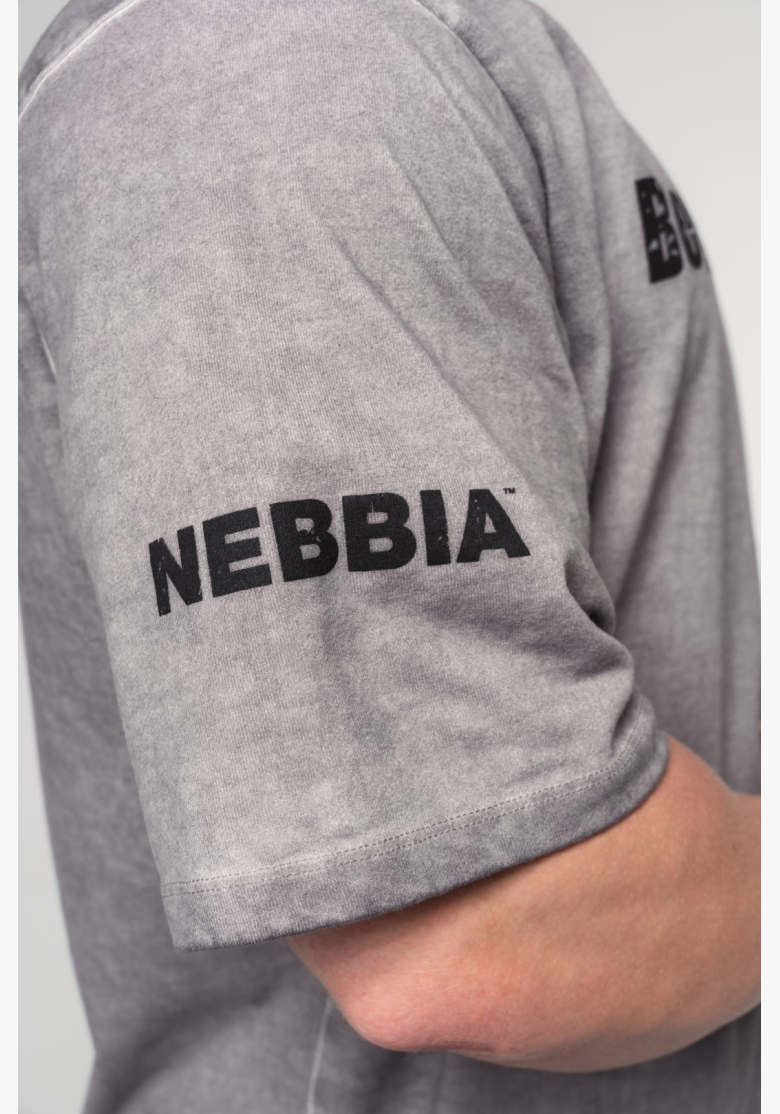 NEBBIA • NEBBIA Washed-off cotton heavyweight t-shirt GRIND gray • Nebshop.cz NEBBIA • NEBBIA Washed-off cotton heavyweight t-shirt GRIND gray • Nebshop.cz