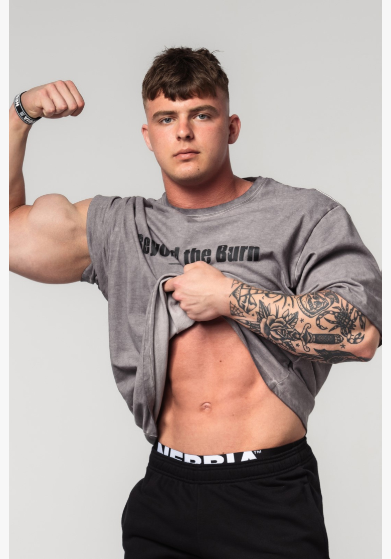 NEBBIA • NEBBIA Washed-off cotton heavyweight t-shirt GRIND gray • Nebshop.cz NEBBIA • NEBBIA Washed-off cotton heavyweight t-shirt GRIND gray • Nebshop.cz
