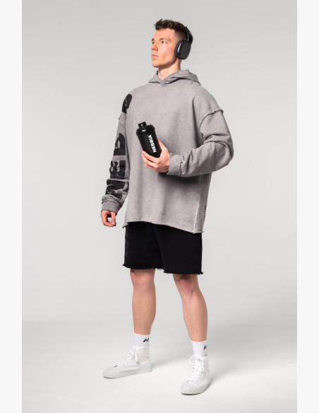 NEBBIA • NEBBIA Mikina oversized s kapucí NO BS šedá • Nebshop.cz
