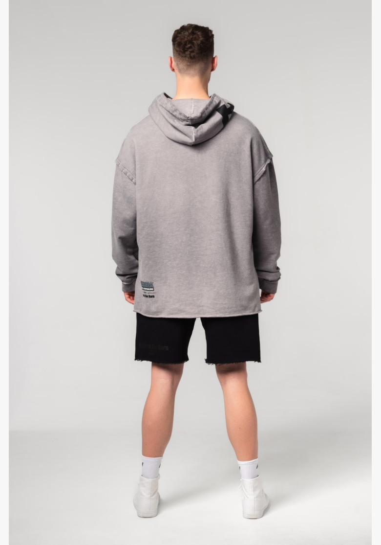NEBBIA • NEBBIA Washed-off oversized hoodie with hood NO BS gray • Nebshop.cz NEBBIA • NEBBIA Washed-off oversized hoodie with hood NO BS gray • Nebshop.cz
