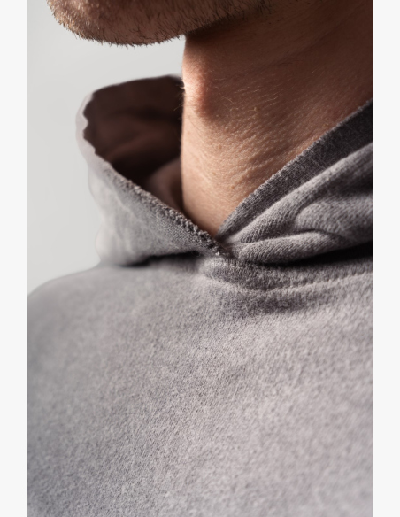 NEBBIA • NEBBIA Washed-off oversized hoodie with hood NO BS gray • Nebshop.cz