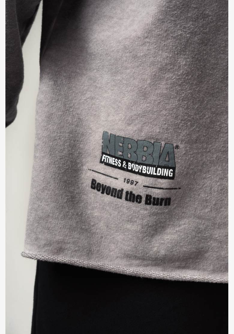 NEBBIA • NEBBIA Washed-off oversized hoodie with hood NO BS gray • Nebshop.cz NEBBIA • NEBBIA Washed-off oversized hoodie with hood NO BS gray • Nebshop.cz