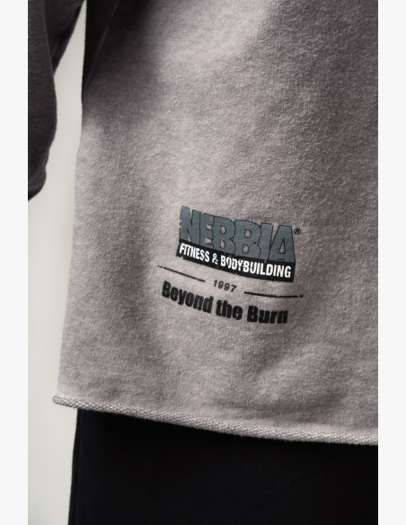 NEBBIA • NEBBIA Mikina oversized s kapucí NO BS šedá • Nebshop.cz