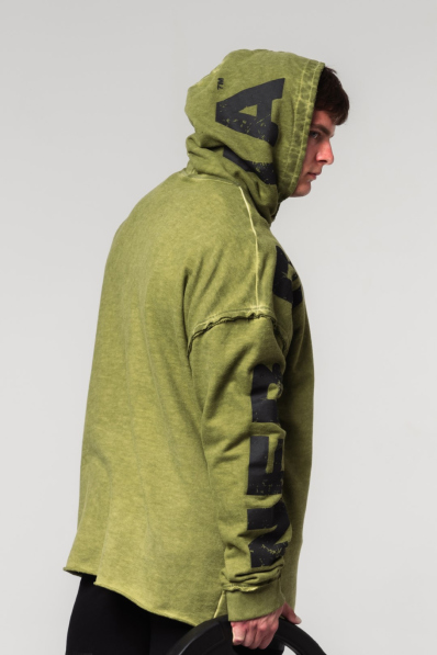 NEBBIA • NEBBIA Washed-off oversized mikina s kapucí NO BS zelená • Nebshop.cz 2