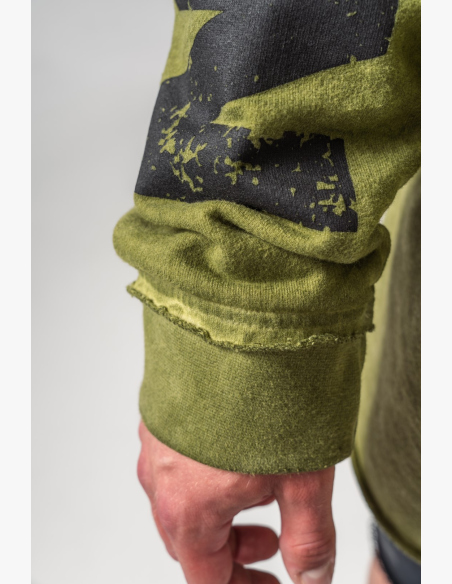 NEBBIA • NEBBIA Washed-off oversized hoodie with hood NO BS green • Nebshop.cz