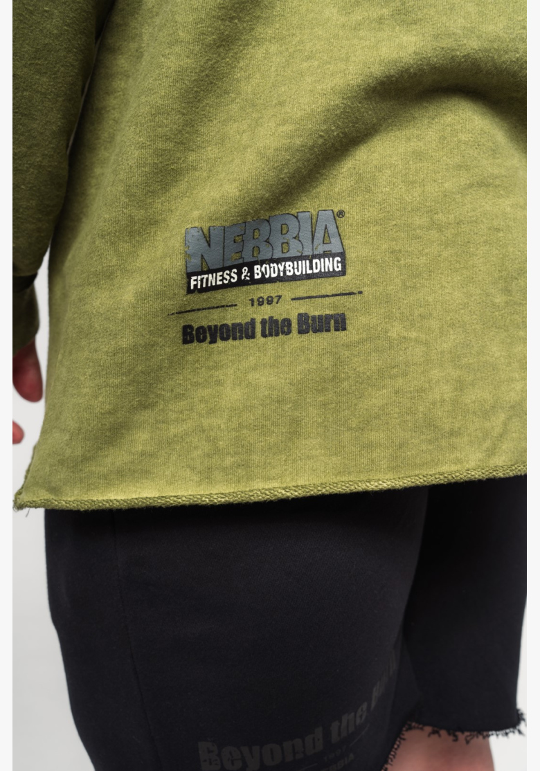 NEBBIA • NEBBIA Vypraná oversized mikina s kapucňou NO BS zelená • Nebshop.sk NEBBIA • NEBBIA Vypraná oversized mikina s kapucňou NO BS zelená • Nebshop.sk