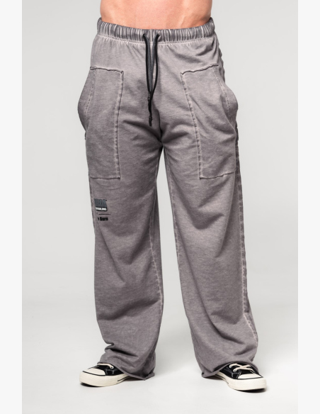 NEBBIA • NEBBIA Washed-off tepláky s kapsami NO SHORTCUTS šedé • Nebshop.cz