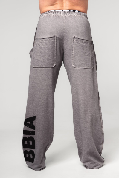 NEBBIA • NEBBIA Washed-off tepláky s kapsami NO SHORTCUTS šedé • Nebshop.cz 2