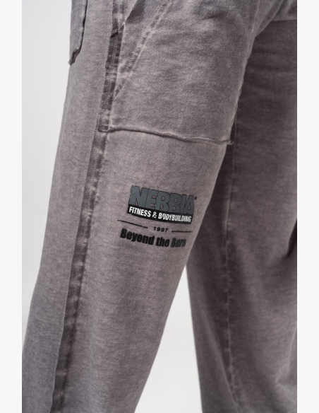 NEBBIA • NEBBIA Washed-off sweatpants with pockets NO SHORTCUTS gray • Nebshop.com