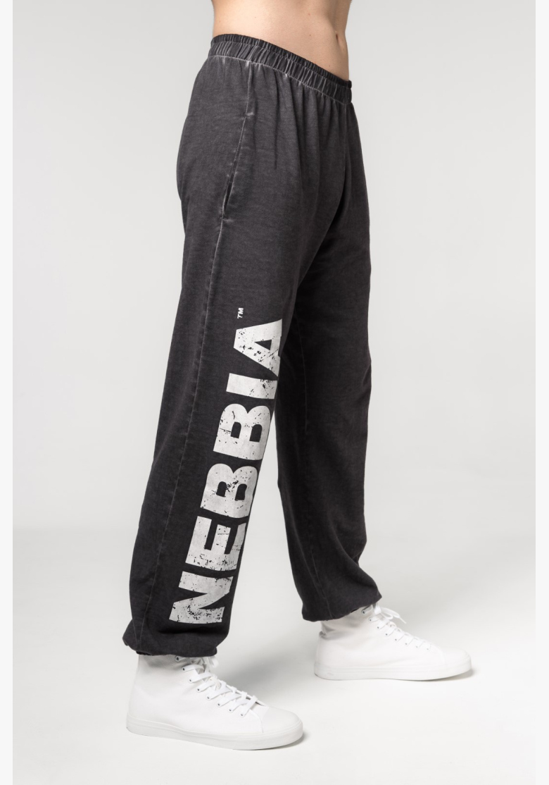 NEBBIA • NEBBIA Washed-off voľné baggy tepláky s vreckami GYM BRO čierne • Nebshop.sk NEBBIA • NEBBIA Washed-off voľné baggy tepláky s vreckami GYM BRO čierne • Nebshop.sk