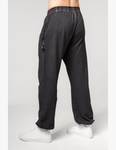 NEBBIA • NEBBIA Washed-off loose baggy sweatpants with pockets GYM BRO black • Nebshop.cz