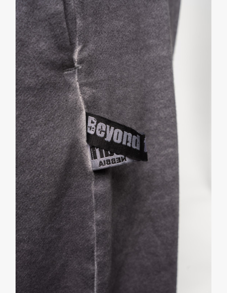 NEBBIA • NEBBIA Washed-off loose baggy sweatpants with pockets GYM BRO black • Nebshop.cz