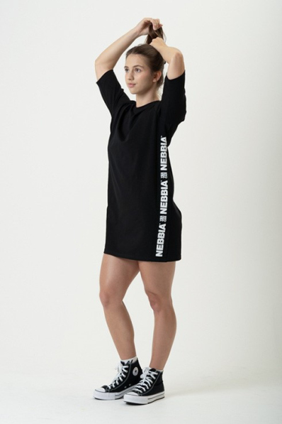 NEBBIA • NEBBIA Tričkové oversized šaty NEBBIA CLUB čierne • Nebshop.sk
