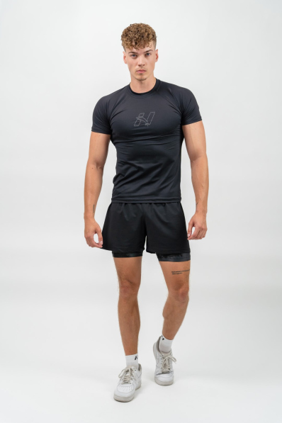 NEBBIA • NEBBIA Maglia Sportiva Compressiva ENDURANCE nera • Nebshop.it