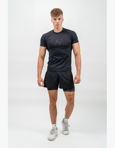 NEBBIA • NEBBIA Maglia Sportiva Compressiva ENDURANCE nera • Nebshop.it