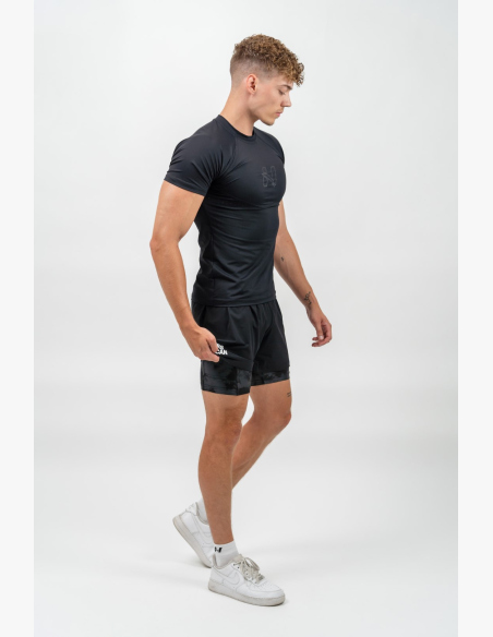 NEBBIA • NEBBIA Maglia Sportiva Compressiva ENDURANCE nera • Nebshop.it