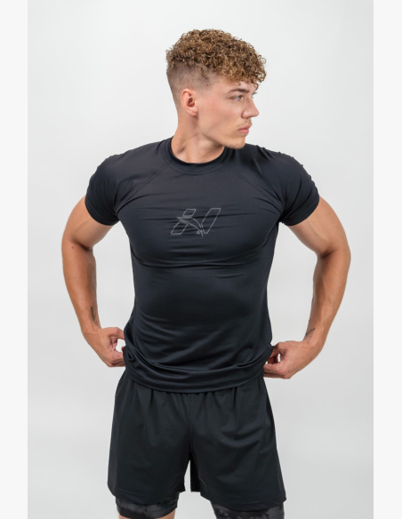 NEBBIA • NEBBIA Maglia Sportiva Compressiva ENDURANCE nera • Nebshop.it