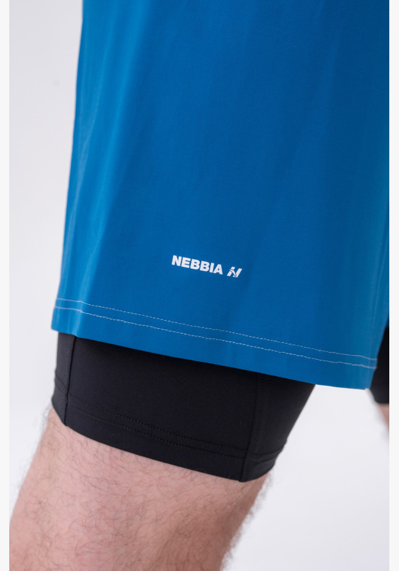 NEBBIA • NEBBIA Pantaloni corti a doppio strato con tasche per cellulare blu • Nebshop.cz NEBBIA • NEBBIA Pantaloni corti a doppio strato con tasche per cellulare blu • Nebshop.cz