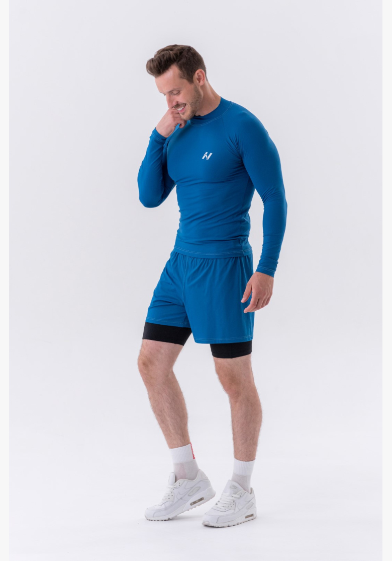 NEBBIA • NEBBIA Pantaloni corti a doppio strato con tasche per cellulare blu • Nebshop.cz NEBBIA • NEBBIA Pantaloni corti a doppio strato con tasche per cellulare blu • Nebshop.cz