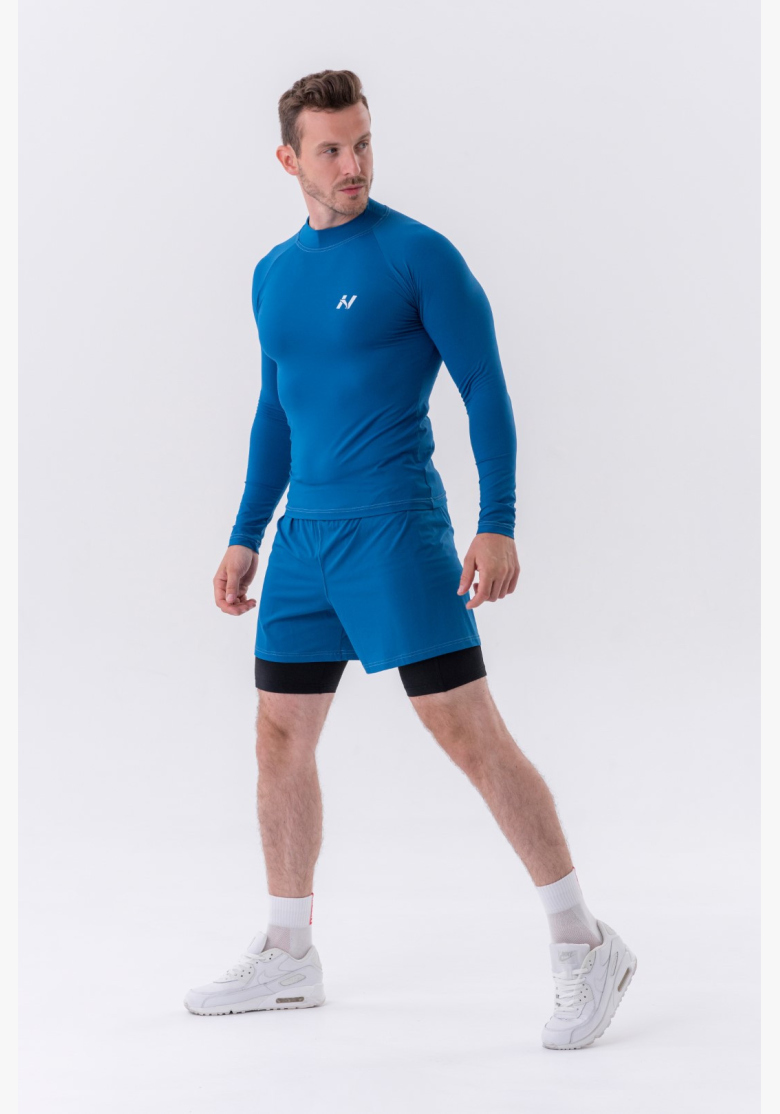 NEBBIA • NEBBIA Pantaloni corti a doppio strato con tasche per cellulare blu • Nebshop.cz NEBBIA • NEBBIA Pantaloni corti a doppio strato con tasche per cellulare blu • Nebshop.cz