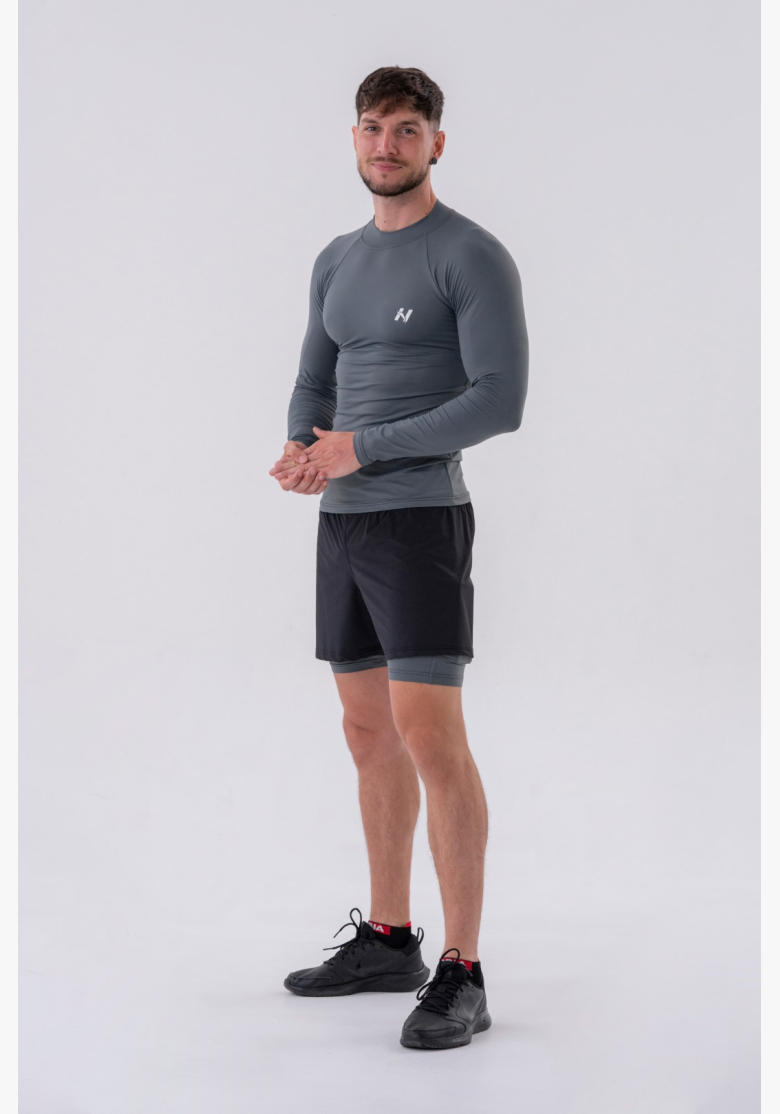 NEBBIA • NEBBIA Double-layer shorts with pockets for mobile grey • Nebshop.cz NEBBIA • NEBBIA Double-layer shorts with pockets for mobile grey • Nebshop.cz