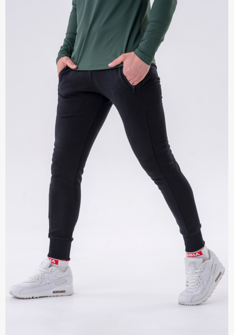 NEBBIA • NEBBIA Slim pantaloni con tasche con zip "Re-gain" neri • Nebshop.it NEBBIA • NEBBIA Slim pantaloni con tasche con zip "Re-gain" neri • Nebshop.it