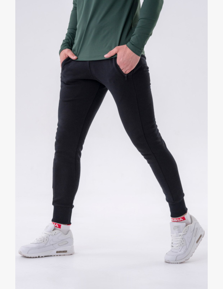 NEBBIA • NEBBIA Slim pantaloni con tasche con zip "Re-gain" neri • Nebshop.it