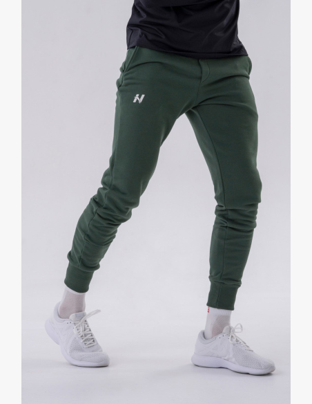 NEBBIA • NEBBIA Slim tepláky s bočnými vreckami "Reset" zelené • Nebshop.sk