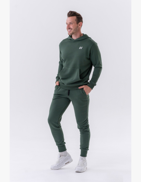 NEBBIA • NEBBIA Slim tepláky s bočnými vreckami "Reset" zelené • Nebshop.sk