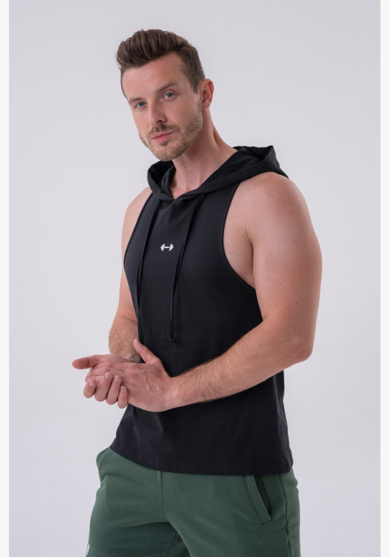 NEBBIA • NEBBIA Fitness canotta con cappuccio nera • Nebshop.cz NEBBIA • NEBBIA Fitness canotta con cappuccio nera • Nebshop.cz