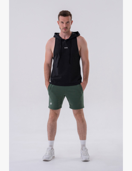 NEBBIA • NEBBIA Fitness canotta con cappuccio nera • Nebshop.cz