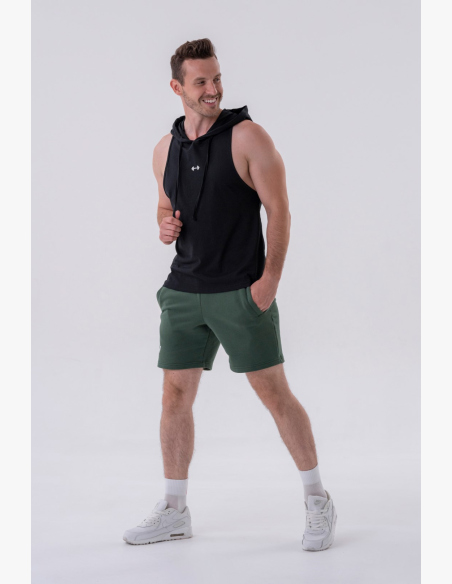 NEBBIA • NEBBIA Fitness canotta con cappuccio nera • Nebshop.cz