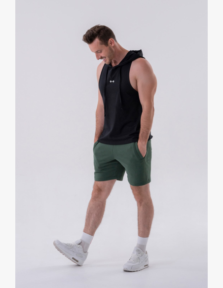 NEBBIA • NEBBIA Fitness canotta con cappuccio nera • Nebshop.cz