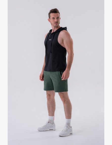 NEBBIA • NEBBIA Fitness canotta con cappuccio nera • Nebshop.cz