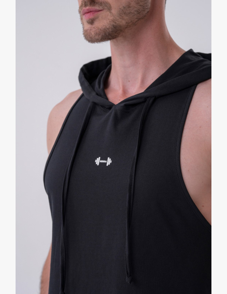 NEBBIA • NEBBIA Fitness canotta con cappuccio nera • Nebshop.cz