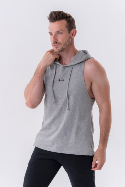 NEBBIA • Canotta Fitness NEBBIA con cappuccio grigia • Nebshop.cz