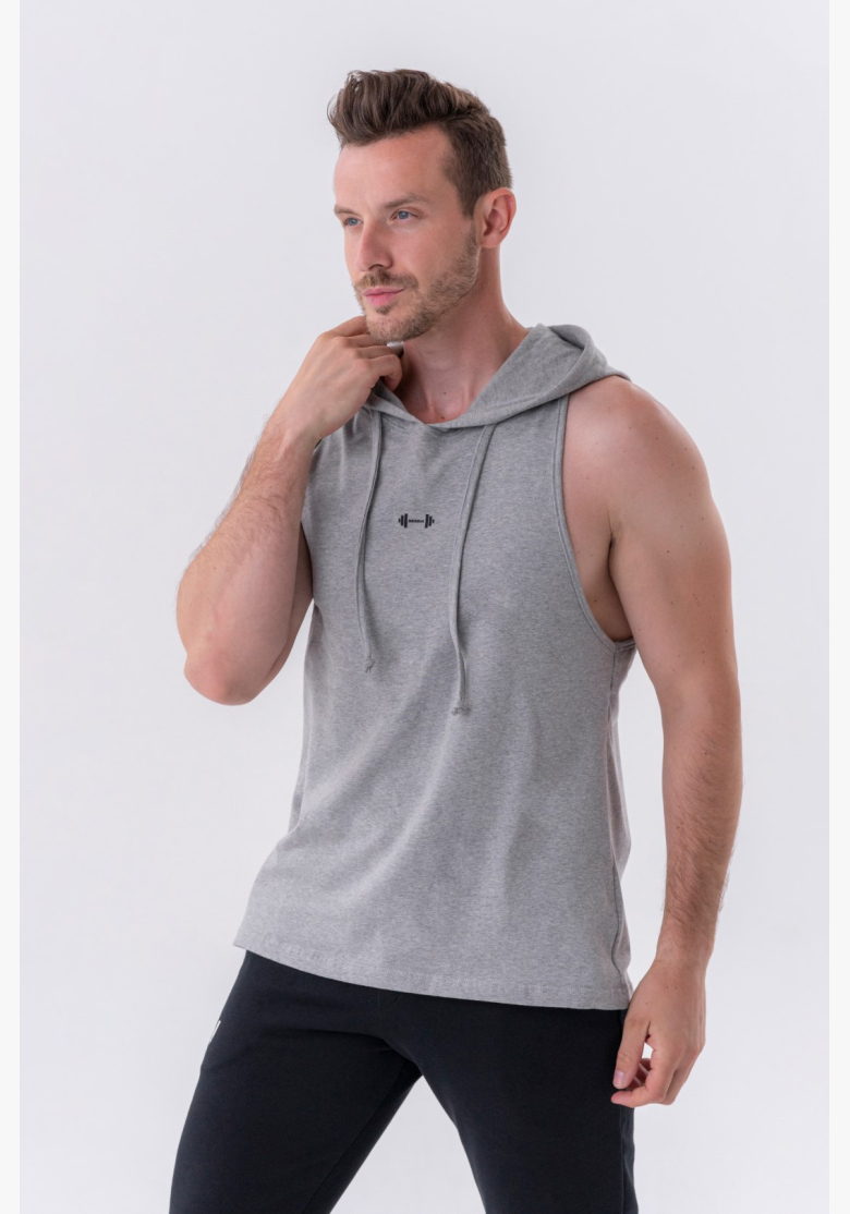 NEBBIA • Canotta Fitness NEBBIA con cappuccio grigia • Nebshop.cz NEBBIA • Canotta Fitness NEBBIA con cappuccio grigia • Nebshop.cz