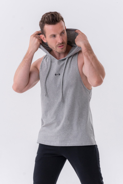 NEBBIA • NEBBIA Fitness tílko s kapucí šedé • Nebshop.cz 2