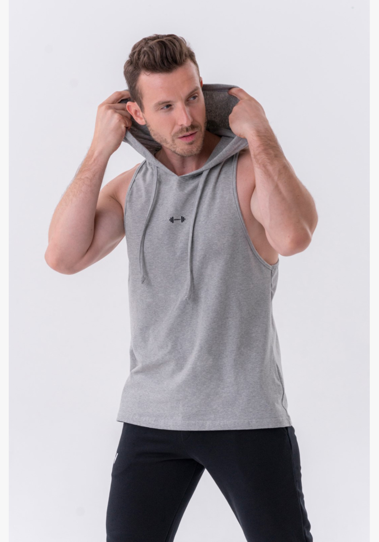 NEBBIA • Canotta Fitness NEBBIA con cappuccio grigia • Nebshop.cz NEBBIA • Canotta Fitness NEBBIA con cappuccio grigia • Nebshop.cz