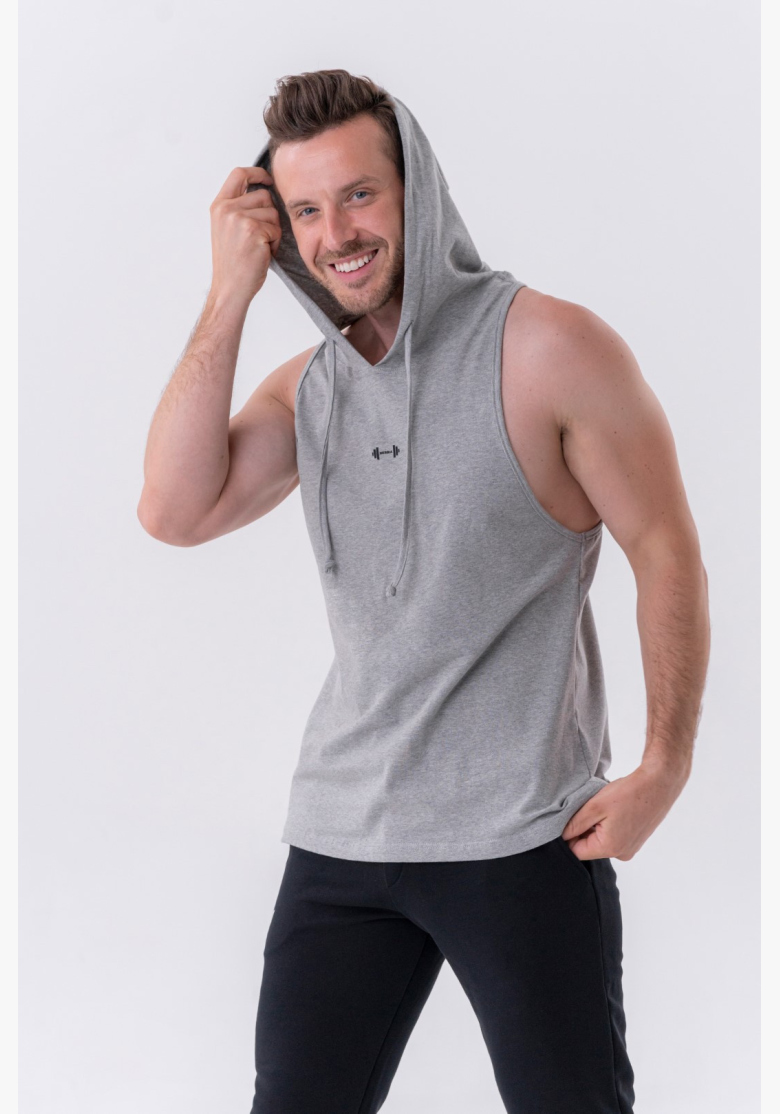 NEBBIA • Canotta Fitness NEBBIA con cappuccio grigia • Nebshop.cz NEBBIA • Canotta Fitness NEBBIA con cappuccio grigia • Nebshop.cz