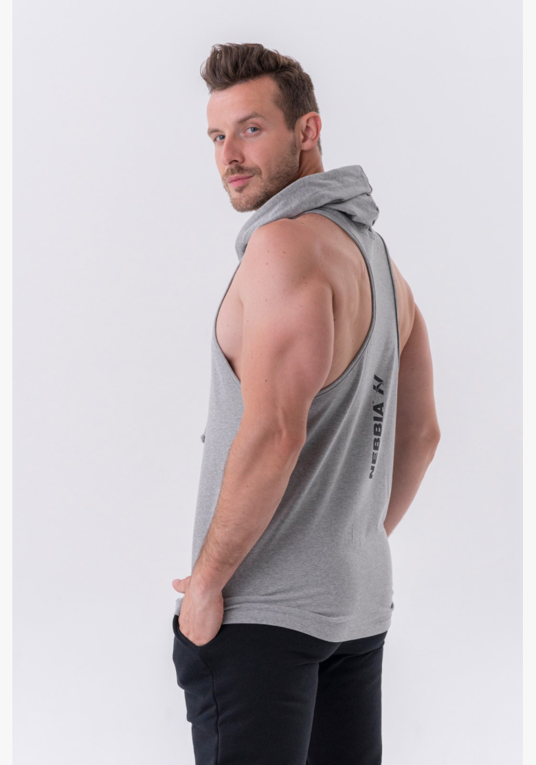 NEBBIA • Canotta Fitness NEBBIA con cappuccio grigia • Nebshop.cz NEBBIA • Canotta Fitness NEBBIA con cappuccio grigia • Nebshop.cz