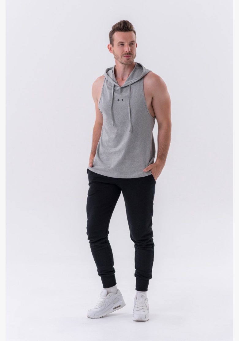 NEBBIA • Canotta Fitness NEBBIA con cappuccio grigia • Nebshop.cz NEBBIA • Canotta Fitness NEBBIA con cappuccio grigia • Nebshop.cz