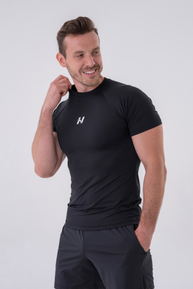 NEBBIA • NEBBIA T-shirt funzionale slim-fit nero • Nebshop.it