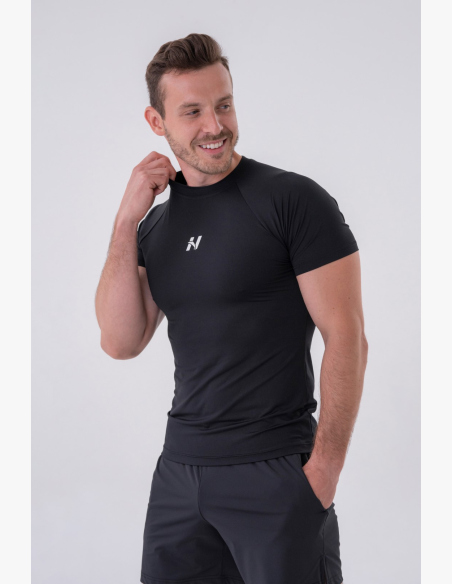 NEBBIA • NEBBIA T-shirt funzionale slim-fit nero • Nebshop.it