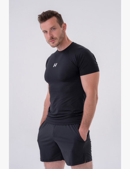 NEBBIA • NEBBIA T-shirt funzionale slim-fit nero • Nebshop.it
