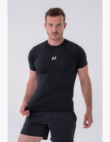 NEBBIA • NEBBIA T-shirt funzionale slim-fit nero • Nebshop.it